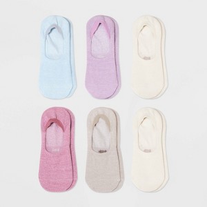 Women's 6pk Marled Pace Liner No Show Socks - All In Motion™ Assorted Color 4-10: Knit, Arch Support, Reinforced Toe - 1 of 3
