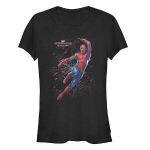 Juniors Womens Marvel Spider-Man: Far From Home Web Shatter T-Shirt - 1 of 3