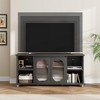 70" Rustic TV Stand for Living Room - Entertainment Center with Corrugated Glass Doors & Open Shelves, Media Console - 3 of 4