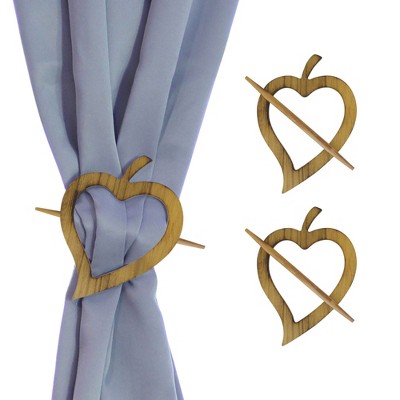 Evideco French Home Goods Wooden Heart Curtain Tieback – Decorative and Functional Design