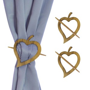 Evideco French Home Goods Wooden Heart Curtain Tieback – Decorative and Functional Design - 1 of 4