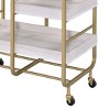NicBex Mobile Kitchen Island Cart Metal Frame Kitchen Storage Cabinets with 3 Removable Trays and 4 Wheels for Kitchen, Gold - 2 of 4
