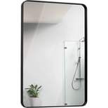 Hamilton Hills 24x36 inch Frame Mirror for Bathroom with 2" Deep Set Design, Matte Black