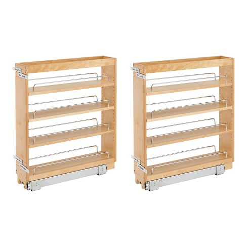 Rev A Shelf 5 Inch Wood Base Kitchen Under Cabinet Organizer Maple 2 Pack Target