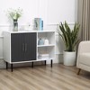 HOMCOM Buffet Cabinet, Storage Sideboard with Adjustable Shelf, Free Standing 2-Door Kitchen Cupboard for Living Room, Hallway, Gray - 2 of 4