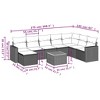 vidaXL 9 Piece Patio Sofa Set with Cushions - Black and Cream - 3 of 4