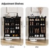 Rattan Shoe Cabinet with Doors, 5-Tier Shoe Storage Cabinet with 2 Adjustable Shelves and Heavy Duty Metal Legs - 4 of 4