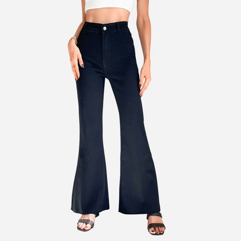 Women's High Waisted Denim Flare Jeans - Cupshe -black-m : Target
