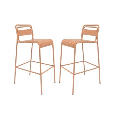 Dsvimoy Counter and Bar Stool Carmella Outdoor Barstool Set with Comfortable Seating for Patio, Orange, 42.5"*20.75"*18.75"
