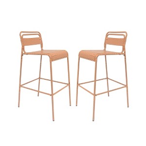 DSVIMOY Counter and Bar Stool Carmella Outdoor Barstool Set with Comfortable Seating for Patio, Orange, 42.5"*20.75"*18.75" - 1 of 4