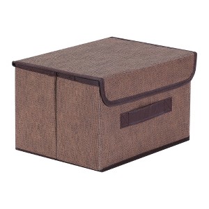 REGALWOVEN Collapsible Clothes Books Organizing Fabric Storage Bin with Lid and Handle 1Pc - 1 of 4