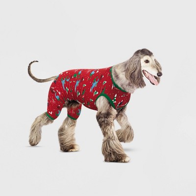 Holiday Dino Print Matching Family Dog and Cat Pajamas - Wondershop™ Red XS