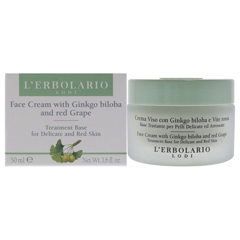 Face Cream with Ginkgo Biloba and Red Grape by LErbolario for Unisex - 1.6 oz Cream, 1 of 8