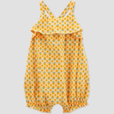 Image of Carter's Just One You®️ Baby Girls' Ruffle Romper - Yellow 9M
