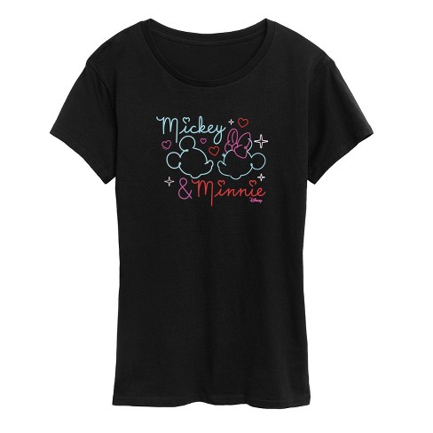 Women's - Disney - Mickey and Minnie Mouse Hearts Short Sleeve Graphic T-Shirt - image 1 of 4