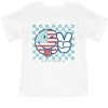 The Juniper Shop SmileyWorld Patriotic Checkered Peace Toddler Short Sleeve Tee - 2 of 4