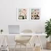 Stupell Industries Minty Garden Flowers 2pc Framed Print Under Glass Set - 2 of 4
