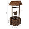 Sunnydaze Outdoor Fir Wood Wishing Well Garden Planter with Hanging Flower Bucket for Garden or Yard - 45" H - Brown - 3 of 4