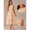 INSPIRE CHIC Women's Sleeveless Floral Ruffles Crew Neck Chiffon Smocked Sundresses - image 2 of 4