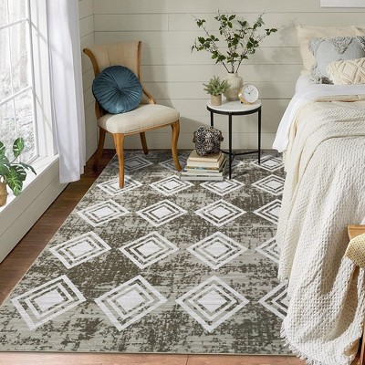 Area Rug Moroccan Soft Rug Modern Geometric Rug for Bedroom Living Room Kitchen Dining Room Rugs