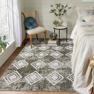 Area Rug Moroccan Soft Rug Modern Geometric Rug for Bedroom Living Room Kitchen Dining Room Rugs - 1 of 4