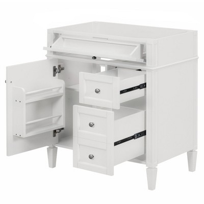 TUYOHW Bathroom Vanity without Top Sink, Modern Bathroom Storage Cabinet with 2 Drawers and a Tip-out Drawer