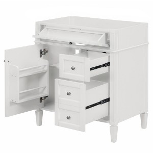 TUYOHW Bathroom Vanity without Top Sink, Modern Bathroom Storage Cabinet with 2 Drawers and a Tip-out Drawer - 1 of 4
