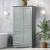 MAYEERTY White Tall Wide Storage Cabinet with Doors 3 Drawers for Bathroom Office - 2 of 4