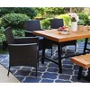 6pc Patio Dining Set With Acacia Table & Bench & 4 Pe Rattan Chairs ...