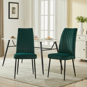 Hrinhom Set of 2 Adjustable foot stud Iron foot velvet Dining chair - 1 of 4