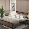 HOMCOM Queen Platform Bed Frame with Headboard & Footboard, Strong Metal Slat Support Full Bed Frame w/ Underbed Storage Space, 63"x82"x40.5" - 3 of 4