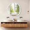 Wooakway 36" Wavy Round Mirror Natural Wood/White/Yellow Brown Frame Modern Decorative Wall Mirror for Living Room Bedroom Bathroom Entryway - 2 of 4