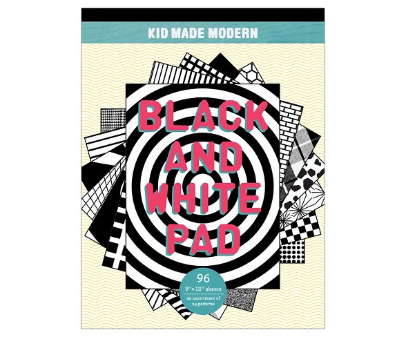 Kid Made Modern Black and White Paper Pad, 12" x 9", 96 sheets - Patterned