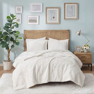Kumasinova 2 PCS/3 PCS Embroidered Medallion Faux Fur Plush Comforter Set,Faux Mink Reverse Bedding Comforter Sets with Shams,Machine Washable - 1 of 4