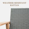 DOMETOUR 4-Piece Outdoor Wicker Patio Furniture Set, All-Weather Aluminum Rattan Sofa with Cushions & 2 Pillows, Khaki - 2 of 4