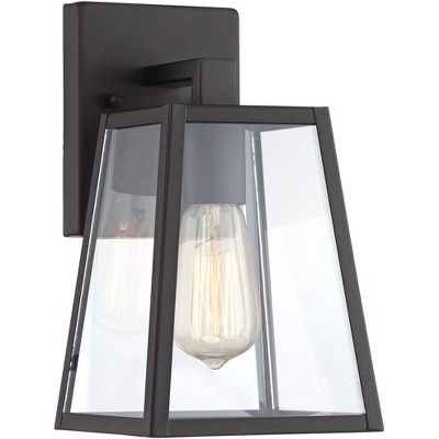 John Timberland Modern Outdoor Wall Light Fixture Mystic Black 10 3/4" Clear Glass for Exterior House Porch Patio Deck