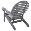 vidaXL Solid Acacia Wood Adirondack Chair in Gray Color - Weather-resistant Outdoor Garden Furniture with High Backrest, Wide Arms, and Contoured Seat - 3 of 4