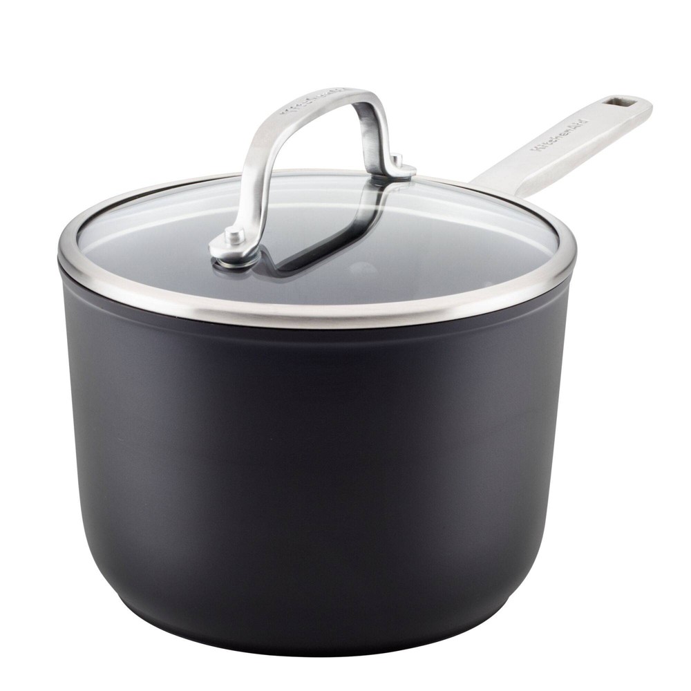 Photos - Pan KitchenAid Hard Anodized Induction 2qt Covered Saucepan 