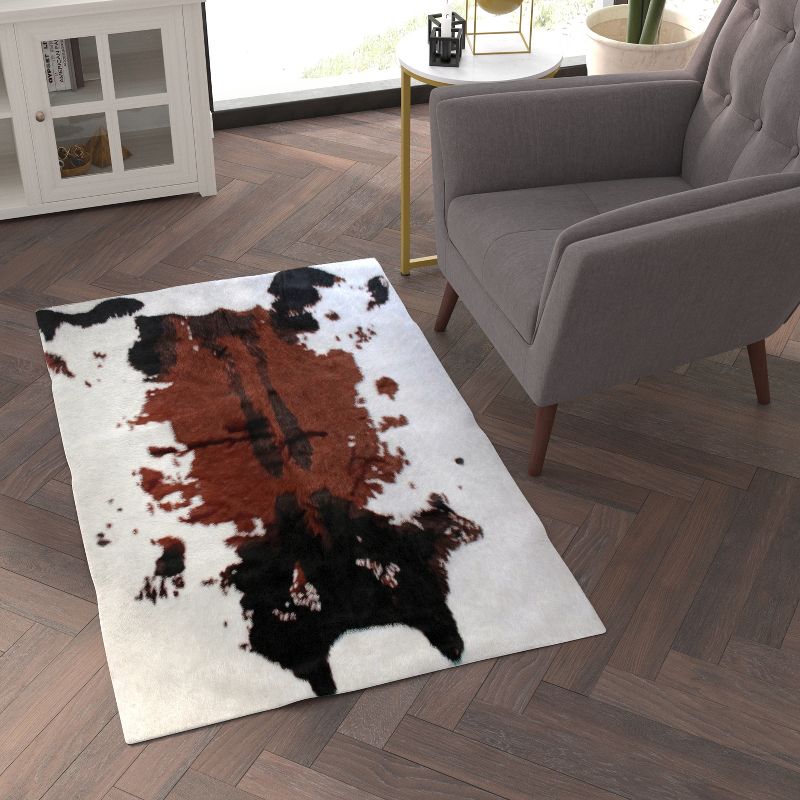 Emma and Oliver Colby Vegan and Cruelty Free Faux Cowhide Rug, Acrylic & Polyester Fibers and Polyester Backing for Guilt Free Style, 3 of 7
