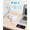 Itopfox Ultra Thin Flat Plug Power Strip with 6 Outlets, 3 USB Ports (1 USB-C), Surge Protector, 5ft Extension Cord for Home, Office, Travel, White - 3 of 4
