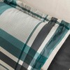PDTEND 9 PCS Modern Plaid Comforter Set with Bed Sheets Teal/Black - 4 of 4