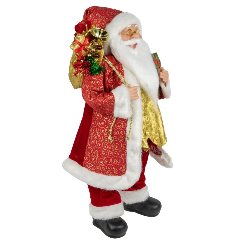Northlight 24" Red and White Santa with Gift Bag and Presents Christmas Figure, 3 of 6
