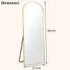 21" x 64" Full Length Arched Floor Mirror, Black/Gold-HOMLUX: Freestanding Design, Metal Frame - image 2 of 4