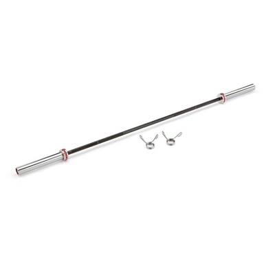 Reebok 15 Kg Weightlifting Workout Steel Fitness Power Olympic Home Gym Training Barbell Bar, Silver