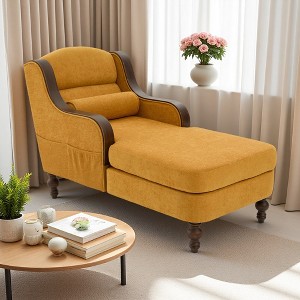 Oversized Indoor Fabric Recliner Chair with Side Storage Pockets - 1 of 4