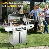 R.W.FLAME 4-Burner Propane Gas Grill with Side Burner, 42,000 BTU Stainless Steel BBQ Grill for Outdoor Cooking, with Cast Iron Grates, Baking Pan - 2 of 4