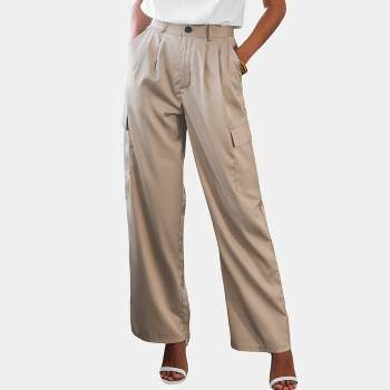 Women's Khaki Pocket Button Waist Pants - Cupshe