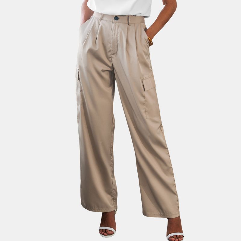 Women's Khaki Pocket Button Waist Pants - Cupshe, 1 of 9