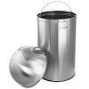 Elama 50 Liter Large 13 Gallon Push Lid Stainless Steel Cylindrical Home and Kitchen Trash Bin in Matte Silver - 4 of 4