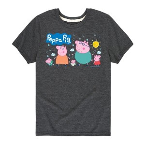Boys' - Peppa Pig - Pig Famly Lineup Short Sleeve Graphic T-Shirt - 1 of 4